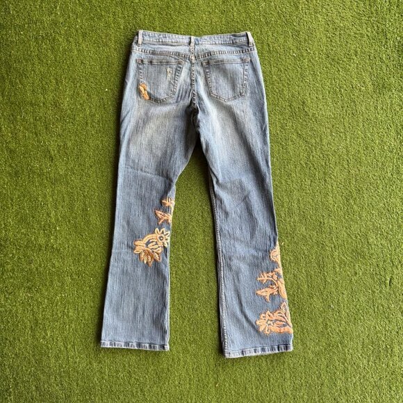 Vintage Floral Embroidered Bootcut Jeans - Picture 3 of 5